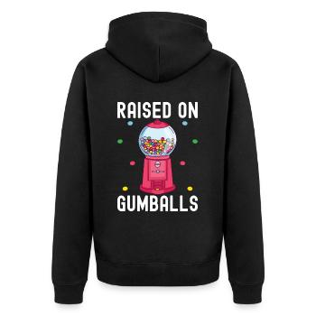 Gumball Machine Kaugummiautomat - Unisex Premium Bio Zip Hoodie - Schwarz - Hinten - Nico (187cm)