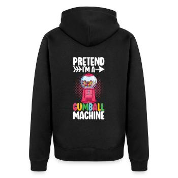 Gumball Machine Kaugummiautomat - Unisex Premium Bio Zip Hoodie - Schwarz - Hinten - Nico (187cm)