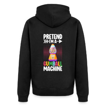 Gumball Machine Kaugummiautomat - Unisex Premium Bio Zip Hoodie - Schwarz - Hinten - Nico (187cm)