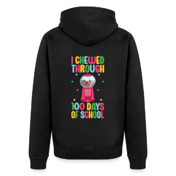 Gumball Machine Kaugummiautomat - Unisex Premium Bio Zip Hoodie - Schwarz - Hinten - Nico (187cm)