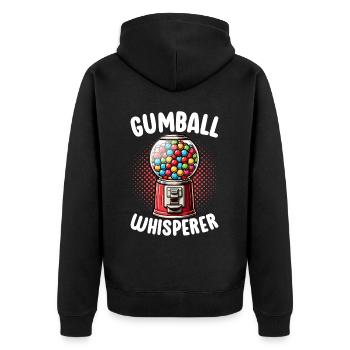 Gumball Machine Kaugummiautomat - Unisex Premium Bio Zip Hoodie - Schwarz - Hinten - Nico (187cm)