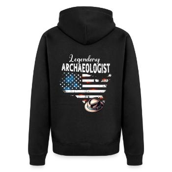 Archéologue - Veste à capuche bio Premium Unisexe - noir - Dos - Nico (187cm)