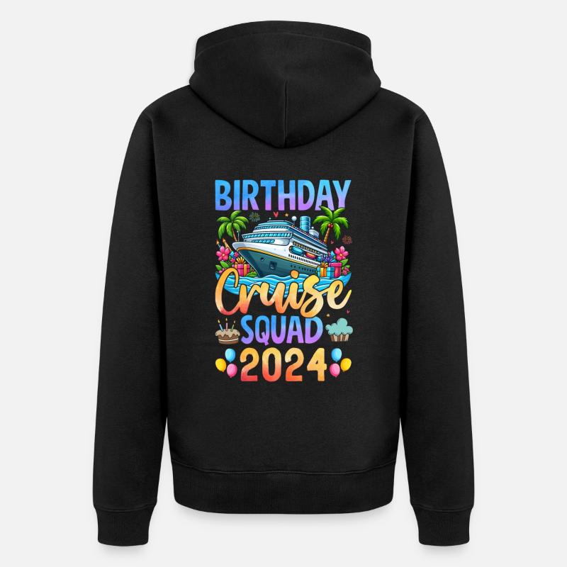 Escouade de croisière d’anniversaire 2024 - Veste à capuche bio Premium Unisexe - noir