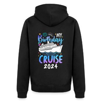 Ma croisière d’anniversaire 2024 - Veste à capuche bio Premium Unisexe - noir - Dos - Nico (187cm)