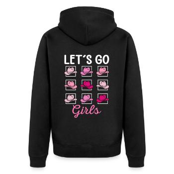 Brautparty Bachelorette Party Lets Go Girls - Unisex Premium Bio Zip Hoodie - Schwarz - Hinten - Nico (187cm)