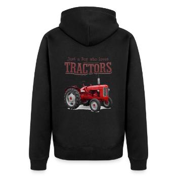 Tracteur Trekker Agriculteur Agriculteur Ferme Tracteur Champ - Veste à capuche bio Premium Unisexe - noir - Dos - Nico (187cm)