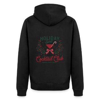 Holiday Spirit Cocktail Club - Holiday Mood - Unisex Premium Organic Zip Hoodie - black - Back - Nico (187cm)