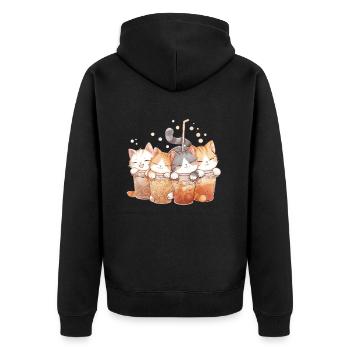 Bubble Tea Boba BubbleTea Kawaii Japan Tea Kpop - Unisex Premium Organic Zip Hoodie - black - Back - Nico (187cm)