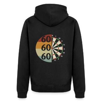 Dart Gift Dartboard Darts Player Bullseye - Unisex Premium Organic Zip Hoodie - black - Back - Nico (187cm)