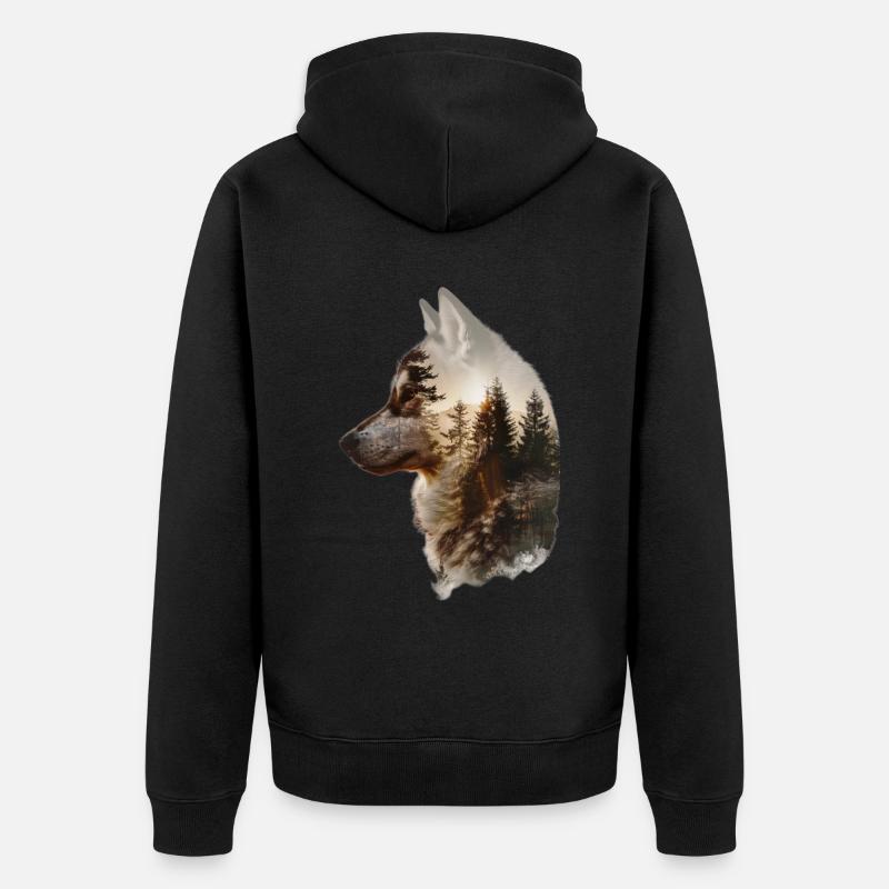 Husky sibérien - Veste à capuche bio Premium Unisexe - noir
