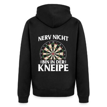 Dart Gift Dartboard Darts Player Bullseye - Unisex Premium Organic Zip Hoodie - black - Back - Nico (187cm)