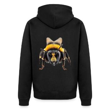 Bee - Unisex Premium Organic Zip Hoodie - black - Back - Nico (187cm)