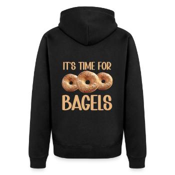 Bagel Lover Art Bagels - Unisex Premium Organic Zip Hoodie - black - Back - Nico (187cm)