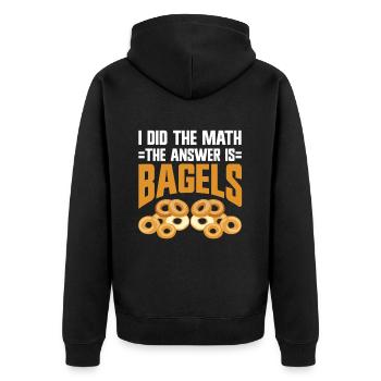 Bagel Lover Art Bagels - Unisex Premium Organic Zip Hoodie - black - Back - Nico (187cm)