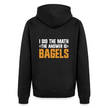 Bagel Lover Art Bagels - Unisex Premium Organic Zip Hoodie - black - Back - Nico (187cm)