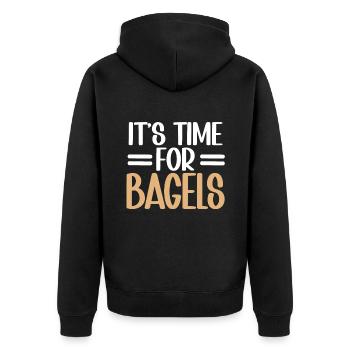 Bagel Lover Art Bagels - Unisex Premium Organic Zip Hoodie - black - Back - Nico (187cm)