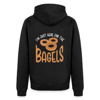 Bagel Lover Art Bagels - Unisex Premium Organic Zip Hoodie - black - Back - Nico (187cm)