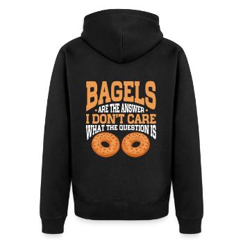 Bagel Lover Art Bagels - Unisex Premium Organic Zip Hoodie - black - Back - Nico (187cm)