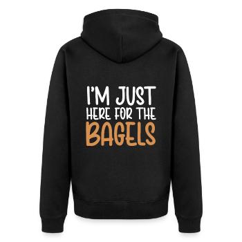Bagel Lover Art Bagels - Unisex Premium Organic Zip Hoodie - black - Back - Nico (187cm)