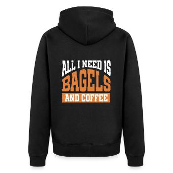 Bagel Lover Art Bagels - Unisex Premium Organic Zip Hoodie - black - Back - Nico (187cm)
