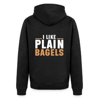 Bagel Lover Art Bagels - Unisex Premium Organic Zip Hoodie - black - Back - Nico (187cm)