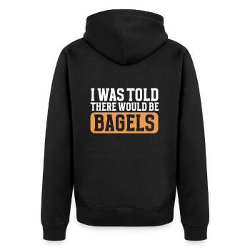Bagel Lover Art Bagels - Unisex Premium Organic Zip Hoodie - black - Back - Nico (187cm)