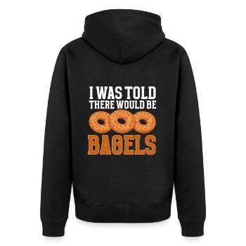 Bagel Lover Art Bagels - Unisex Premium Bio Zip Hoodie - Schwarz - Hinten - Nico (187cm)