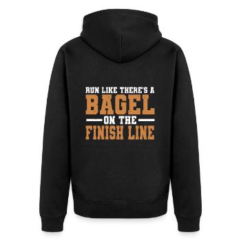 Bagel Lover Art Bagels - Unisex Premium Organic Zip Hoodie - black - Back - Nico (187cm)