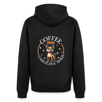 Café et chien de Caroline - Veste à capuche bio Premium Unisexe - noir - Dos - Nico (187cm)