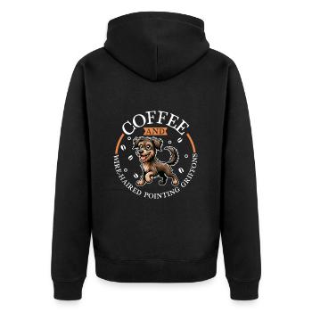 Café et Cesky fousek - Veste à capuche bio Premium Unisexe - noir - Dos - Nico (187cm)