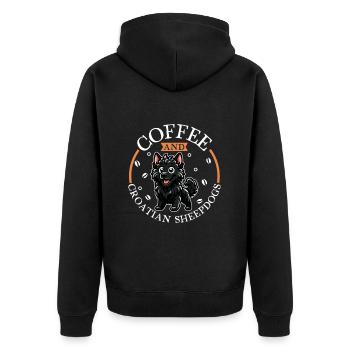Café et berger croate - Veste à capuche bio Premium Unisexe - noir - Dos - Nico (187cm)