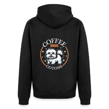 Café et Coton de Tuléar - Veste à capuche bio Premium Unisexe - noir - Dos - Nico (187cm)