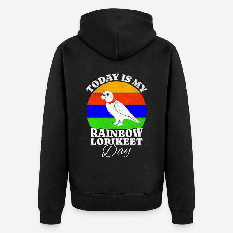 Regenbogenlori Rainbow Lorikeet - Unisex Premium Bio Zip Hoodie - Schwarz