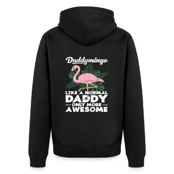Daddymingo Like A Normal Daddy Only More Awesome - Unisex Premium Organic Zip Hoodie - black - Back - Nico (187cm)