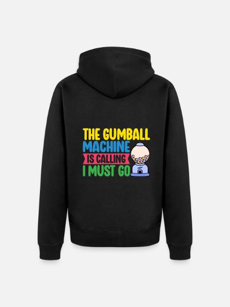 Gumball Machine Chewing Gum Machine - Unisex Premium Organic Zip Hoodie - black