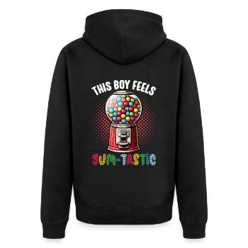 Gumball Machine Kaugummiautomat - Unisex Premium Bio Zip Hoodie - Schwarz - Hinten - Nico (187cm)