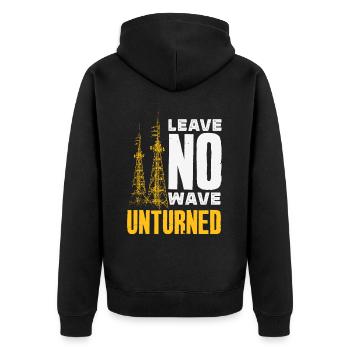 Stolzer Amateurfunk-betreiber - Unisex Premium Bio Zip Hoodie - Schwarz - Hinten - Nico (187cm)