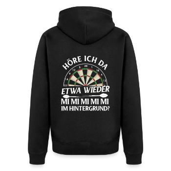 Dart Gift Dartboard Darts Player Bullseye - Unisex Premium Organic Zip Hoodie - black - Back - Nico (187cm)