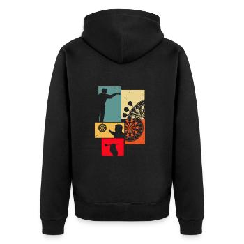 Dart Gift Dartboard Darts Player Bullseye - Unisex Premium Organic Zip Hoodie - black - Back - Nico (187cm)