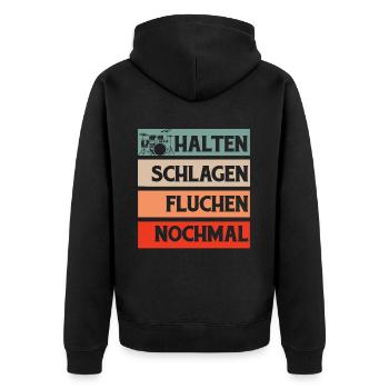 Drums Drums Drumstick Drummer Music Band Rock - Unisex Premium Organic Zip Hoodie - black - Back - Nico (187cm)