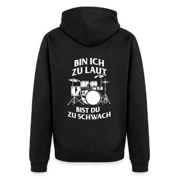 Tambours Tambours Baguette Batteur Musique Groupe Rock - Veste à capuche bio Premium Unisexe - noir - Dos - Nico (187cm)