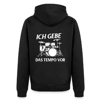 Drums Drums Drumstick Drummer Music Band Rock - Unisex Premium Organic Zip Hoodie - black - Back - Nico (187cm)
