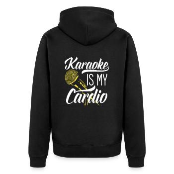 Karaoke Ist Mein Cardio Lustige Musik Fans - Unisex Premium Bio Zip Hoodie - Schwarz - Hinten - Nico (187cm)