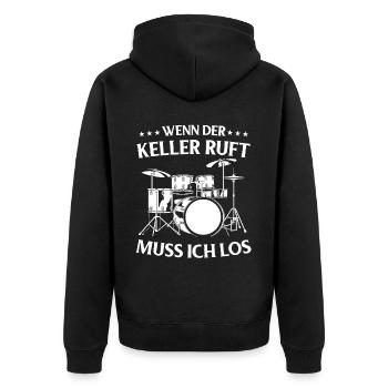 Drums Drums Drumstick Drummer Music Band Rock - Unisex Premium Organic Zip Hoodie - black - Back - Nico (187cm)