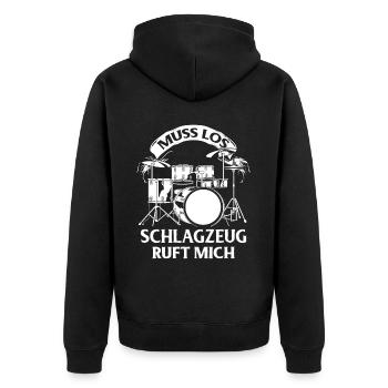 Drums Drums Drumstick Drummer Music Band Rock - Unisex Premium Organic Zip Hoodie - black - Back - Nico (187cm)