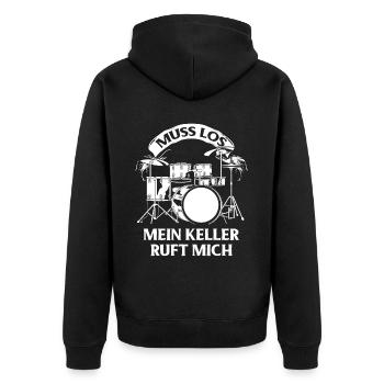 Tambours Tambours Baguette Batteur Musique Groupe Rock - Veste à capuche bio Premium Unisexe - noir - Dos - Nico (187cm)