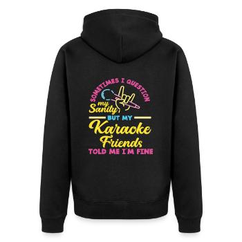 Manchmal Hinterfrage Ich Meine Vernunft Aber Meine - Unisex Premium Bio Zip Hoodie - Schwarz - Hinten - Nico (187cm)