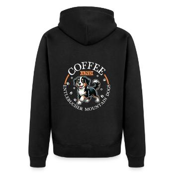 Café et bouvier Entlebucher - Veste à capuche bio Premium Unisexe - noir - Dos - Nico (187cm)