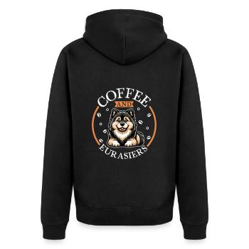 Coffee and Eurasier - Unisex Premium Organic Zip Hoodie - black - Back - Nico (187cm)