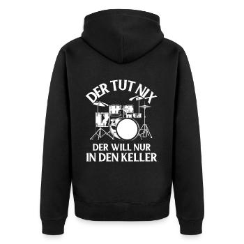 Drums Drums Drumstick Drummer Music Band Rock - Unisex Premium Organic Zip Hoodie - black - Back - Nico (187cm)
